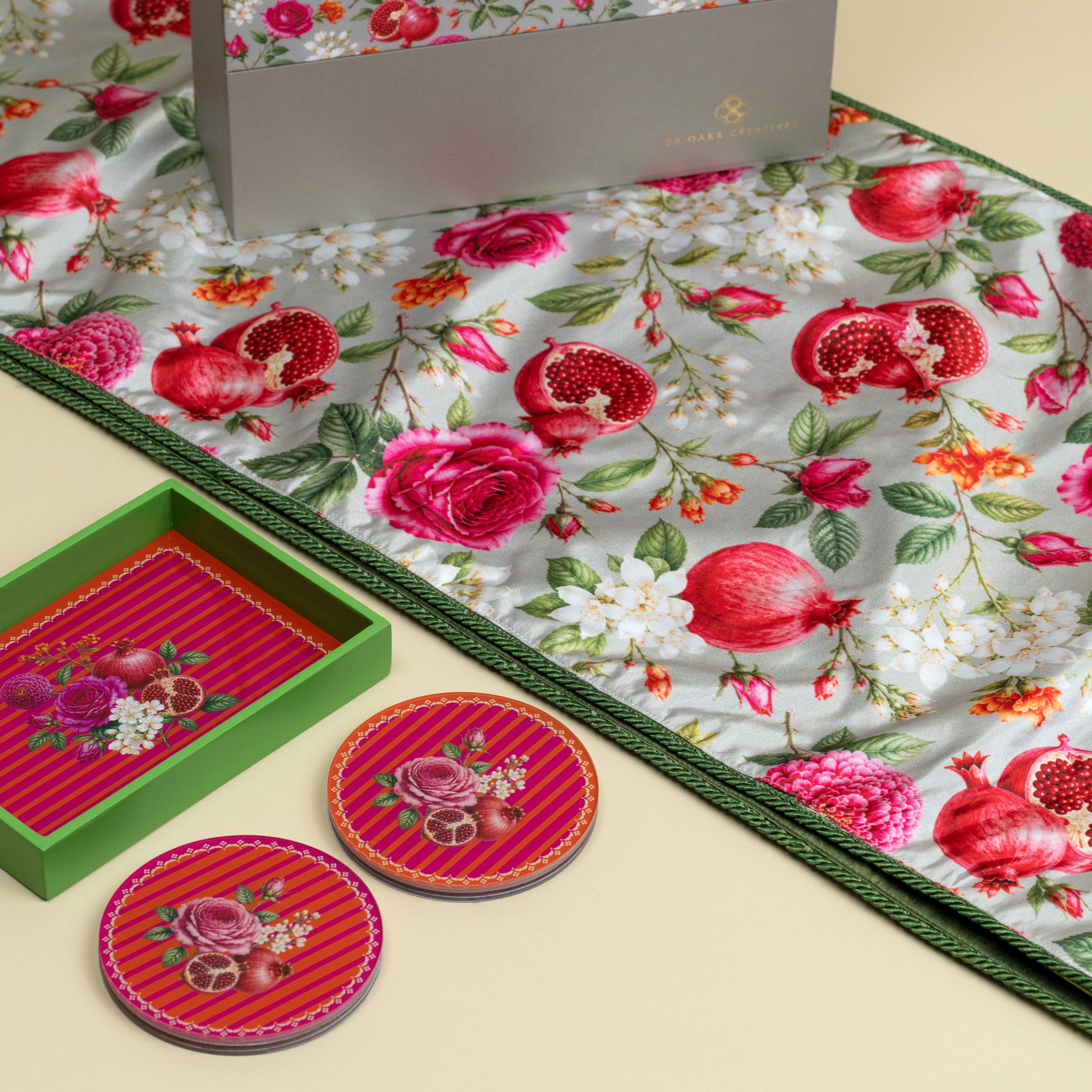 The Host festive gifting set with floral table runner and serving trays