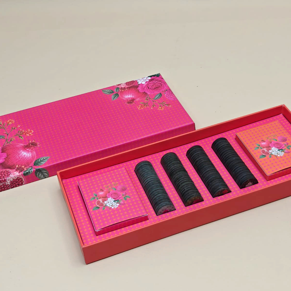 The Card Room festive gift set with playing cards and poker chips