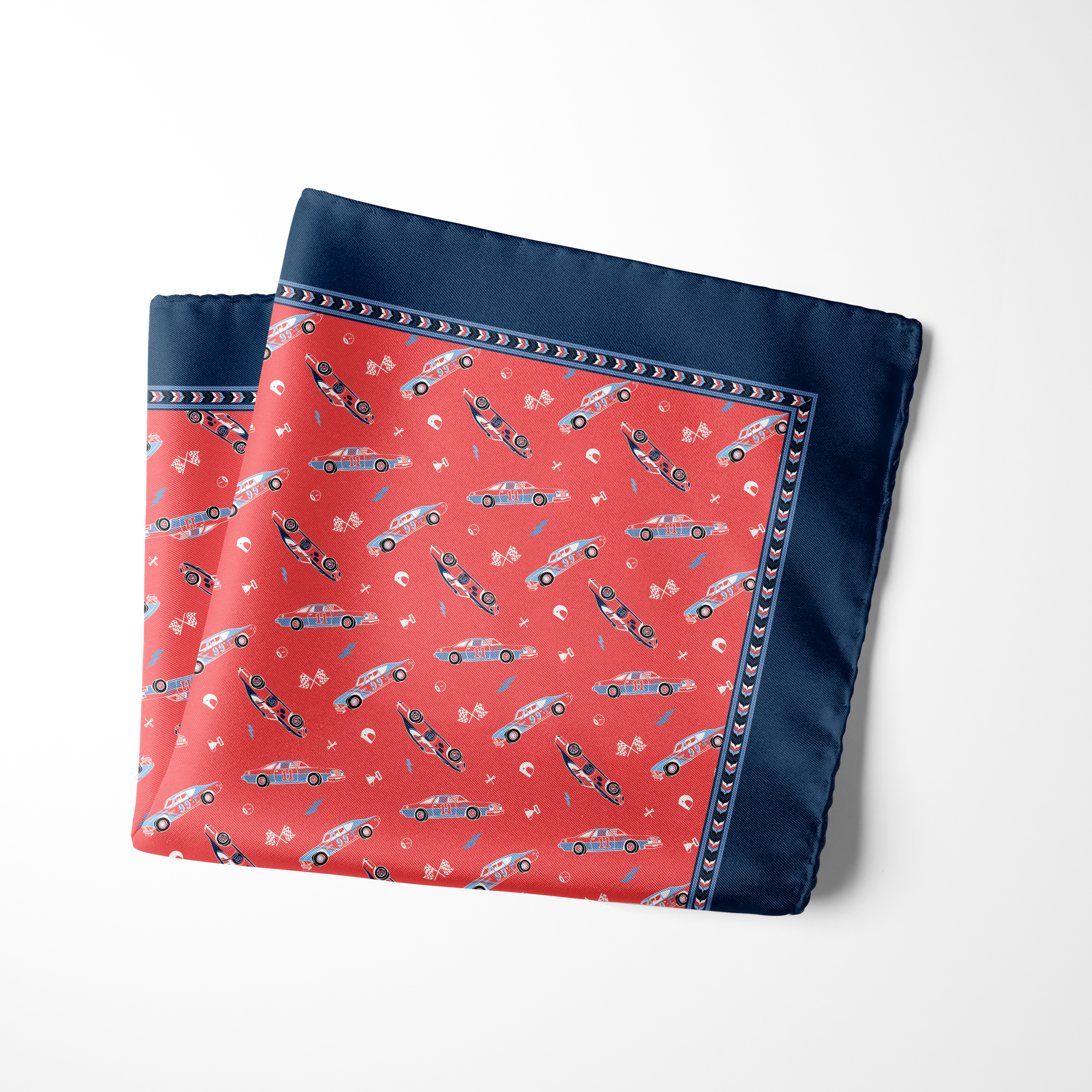 Playfull Kids Car Version Viscose Silk Pocket Square