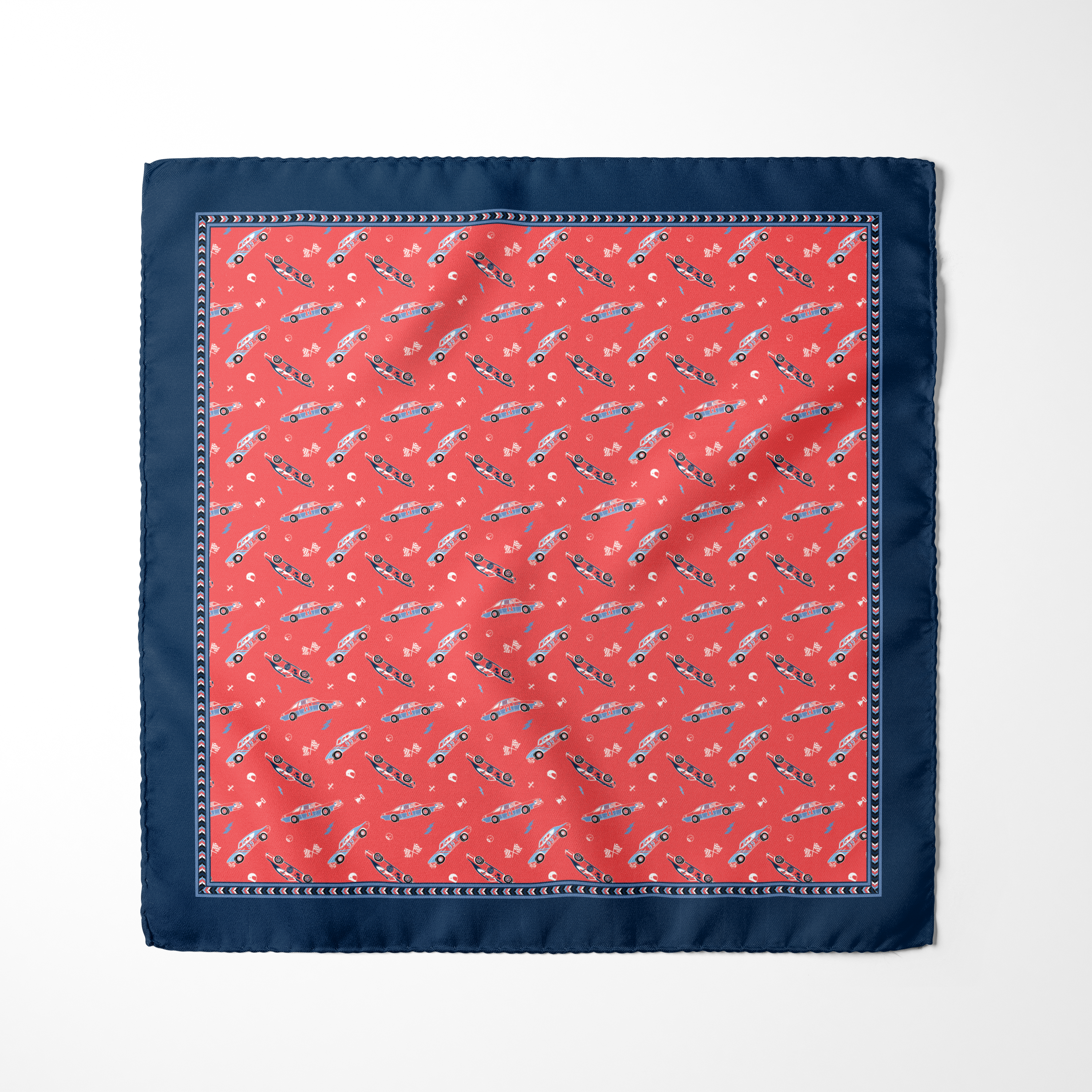 Playfull Kids Car Version Viscose Silk Pocket Square