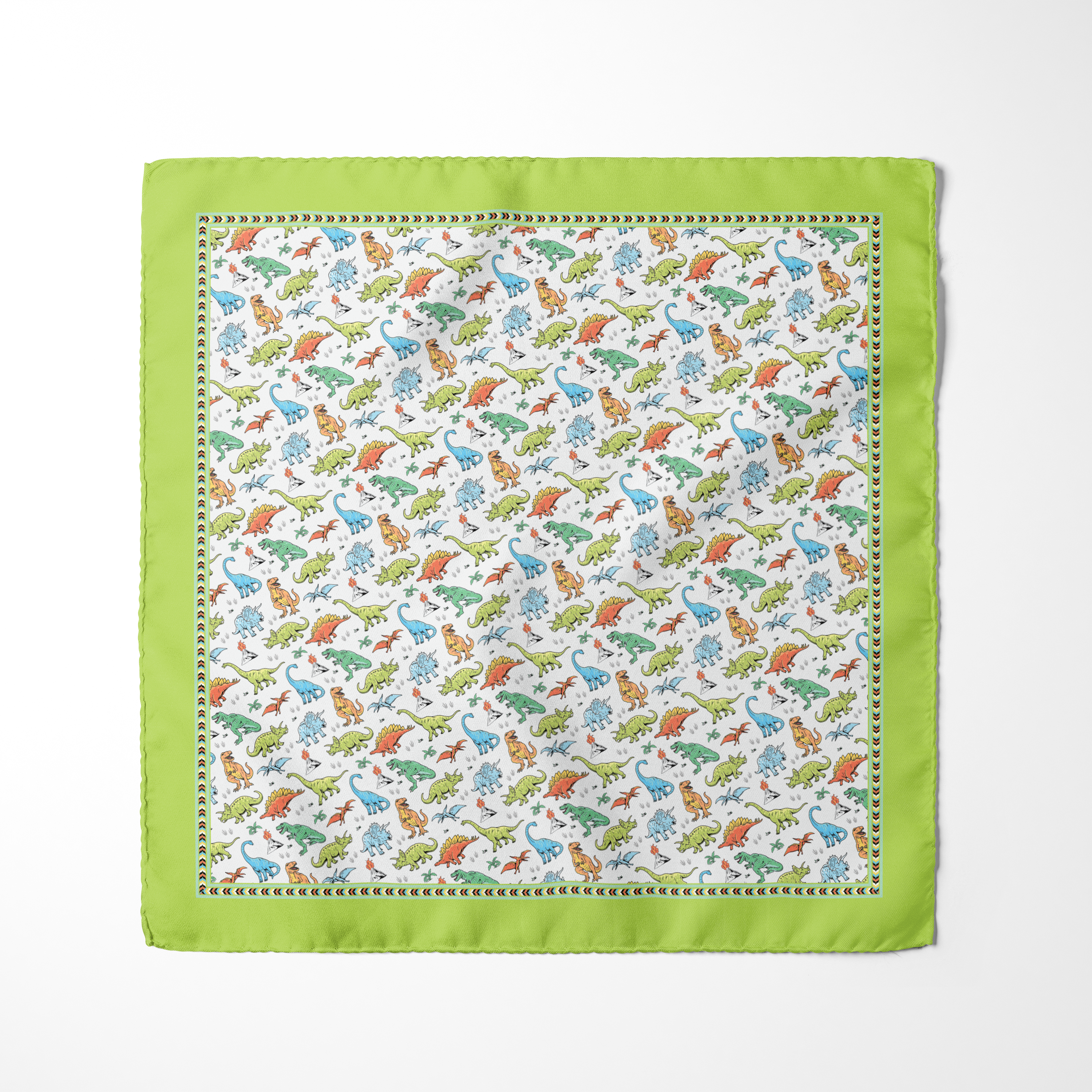 Jurassic Parade Kids Viscose Silk Pocket Square