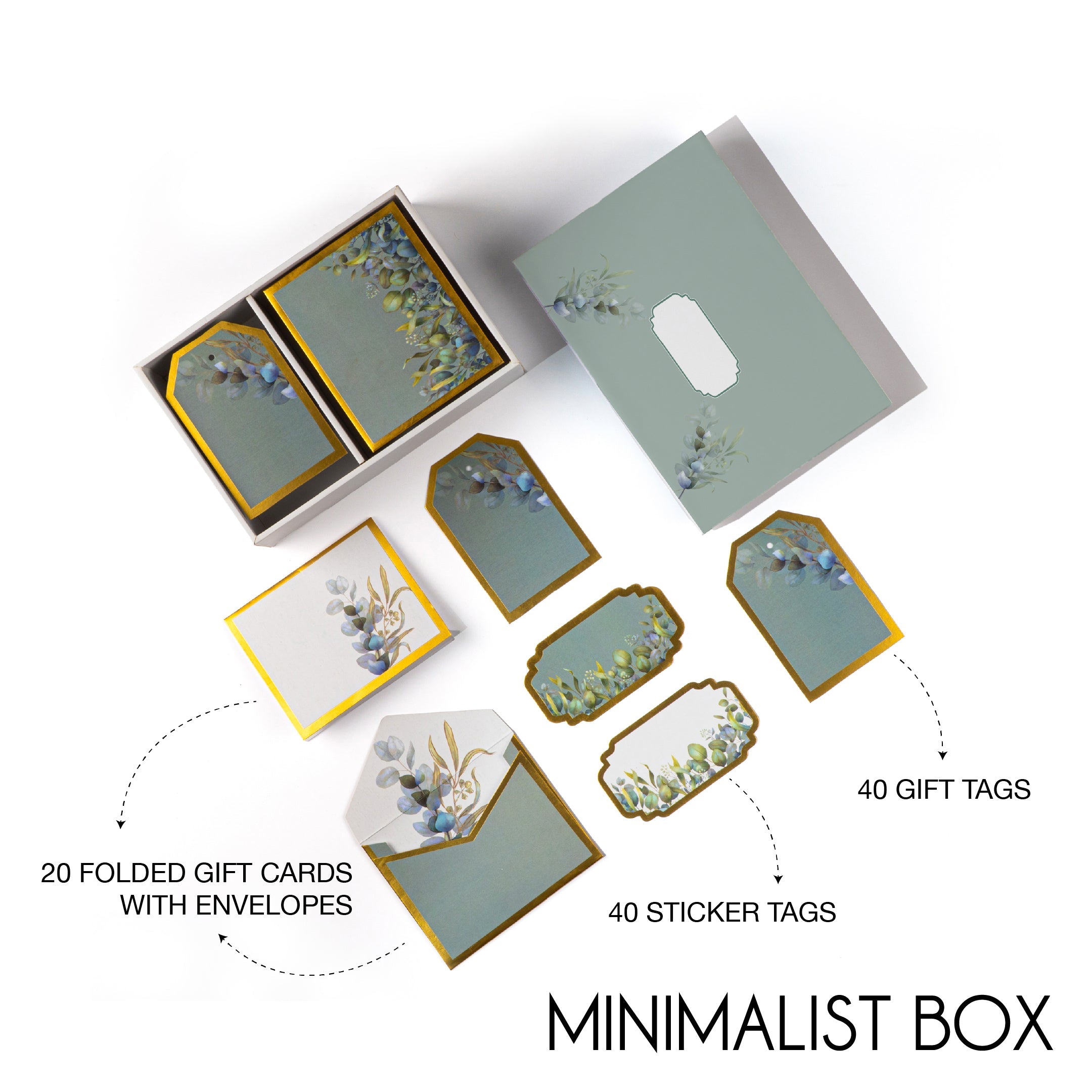 Elegant and luxury stationery set with gold borders, perfect for gifting or personal use.