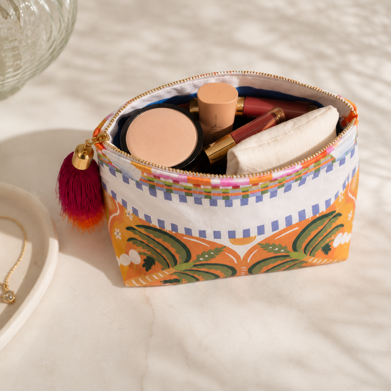 Tropical Palm Tree Essentials Pouch