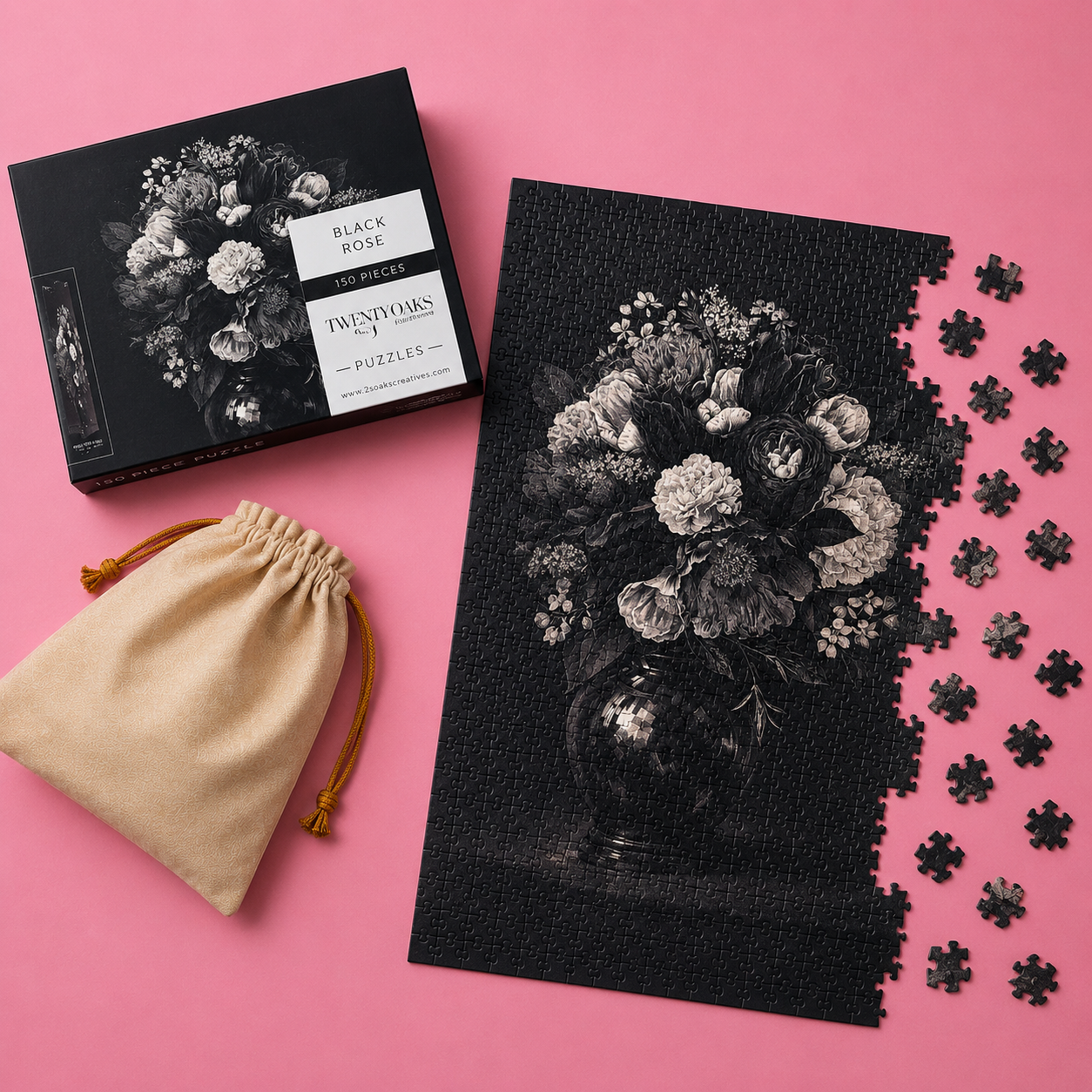 Black rose Jigsaw Puzzle - 150 Pieces