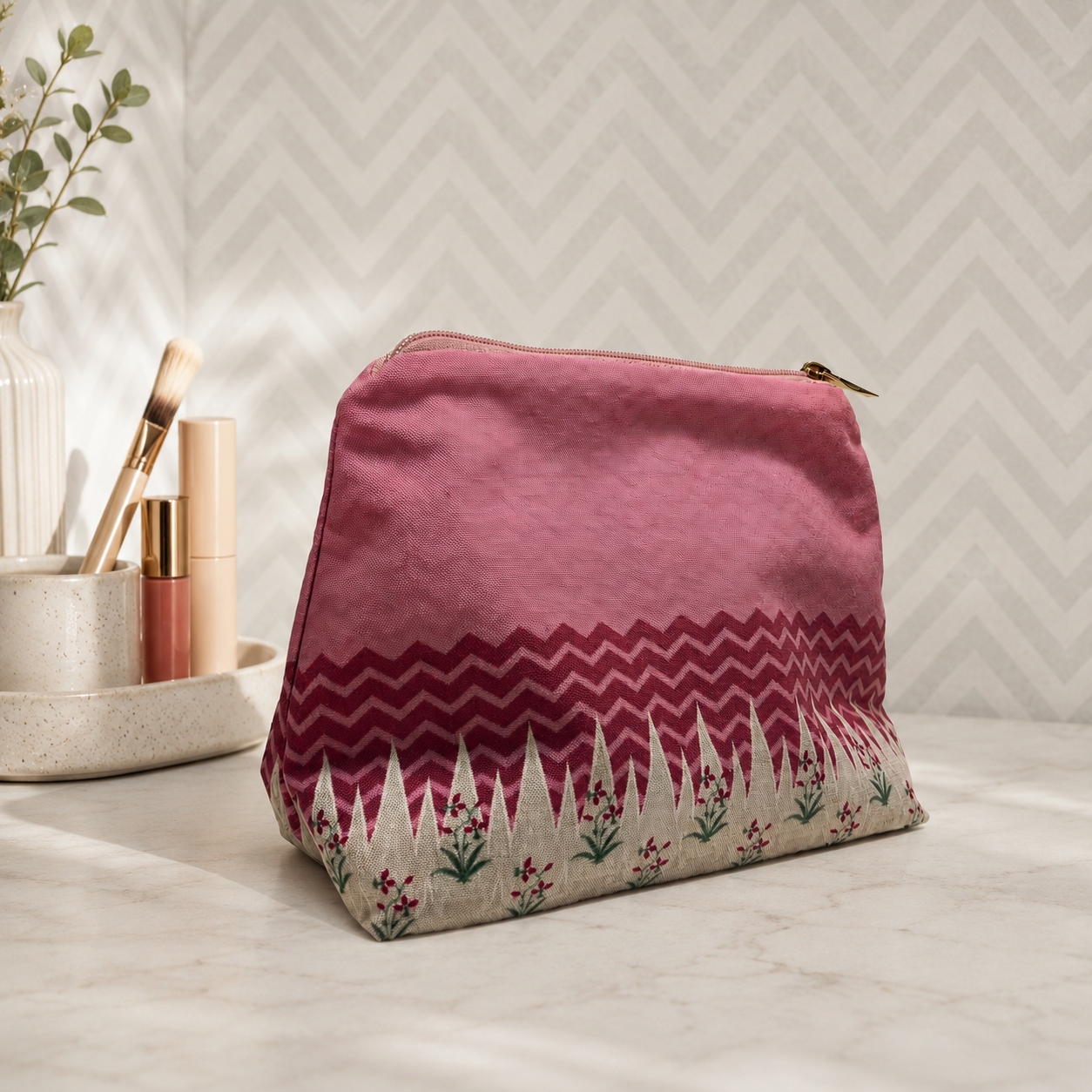 Pink Cypress Makeup Pouch