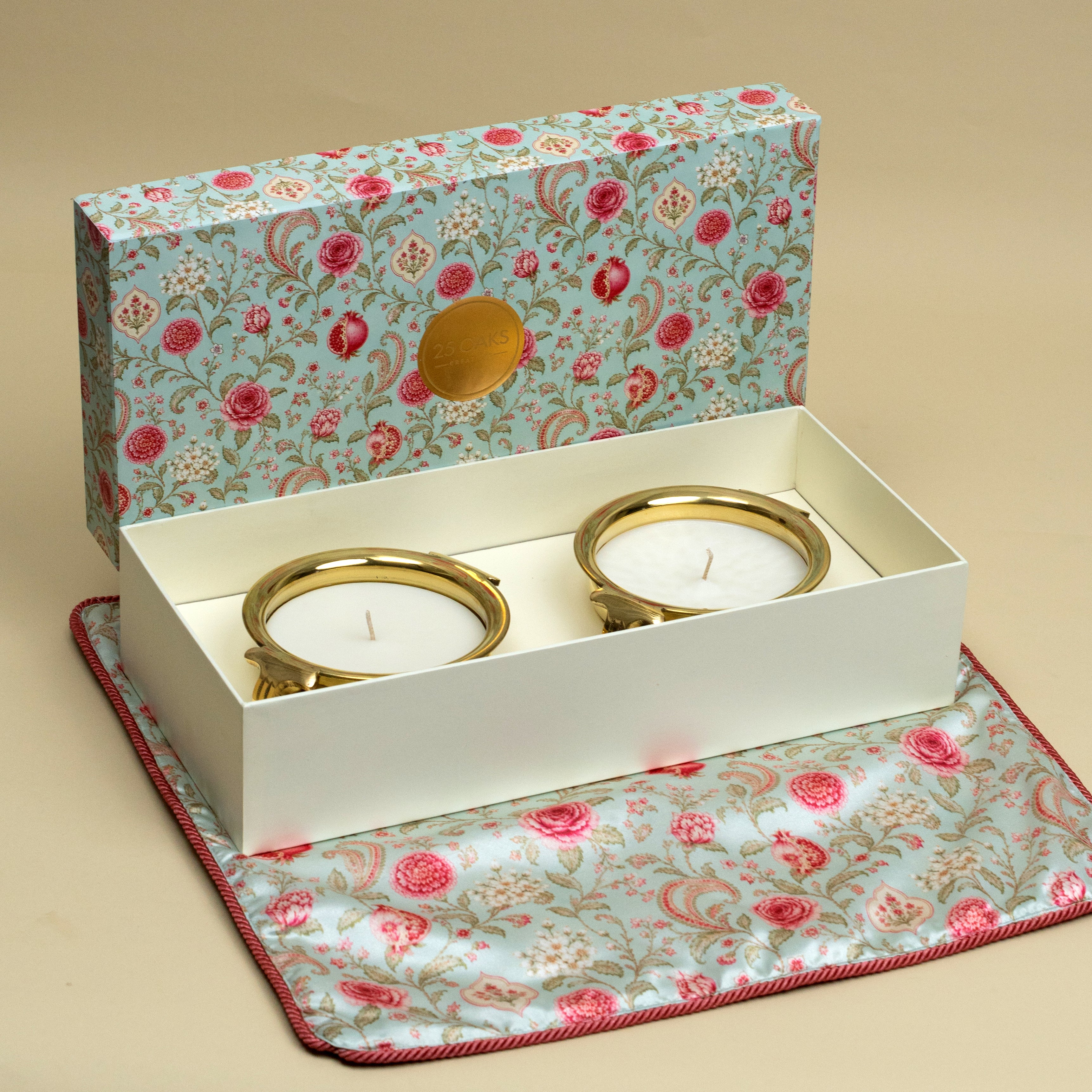 The Glow brass urli candle gift set with Mogra fragrance