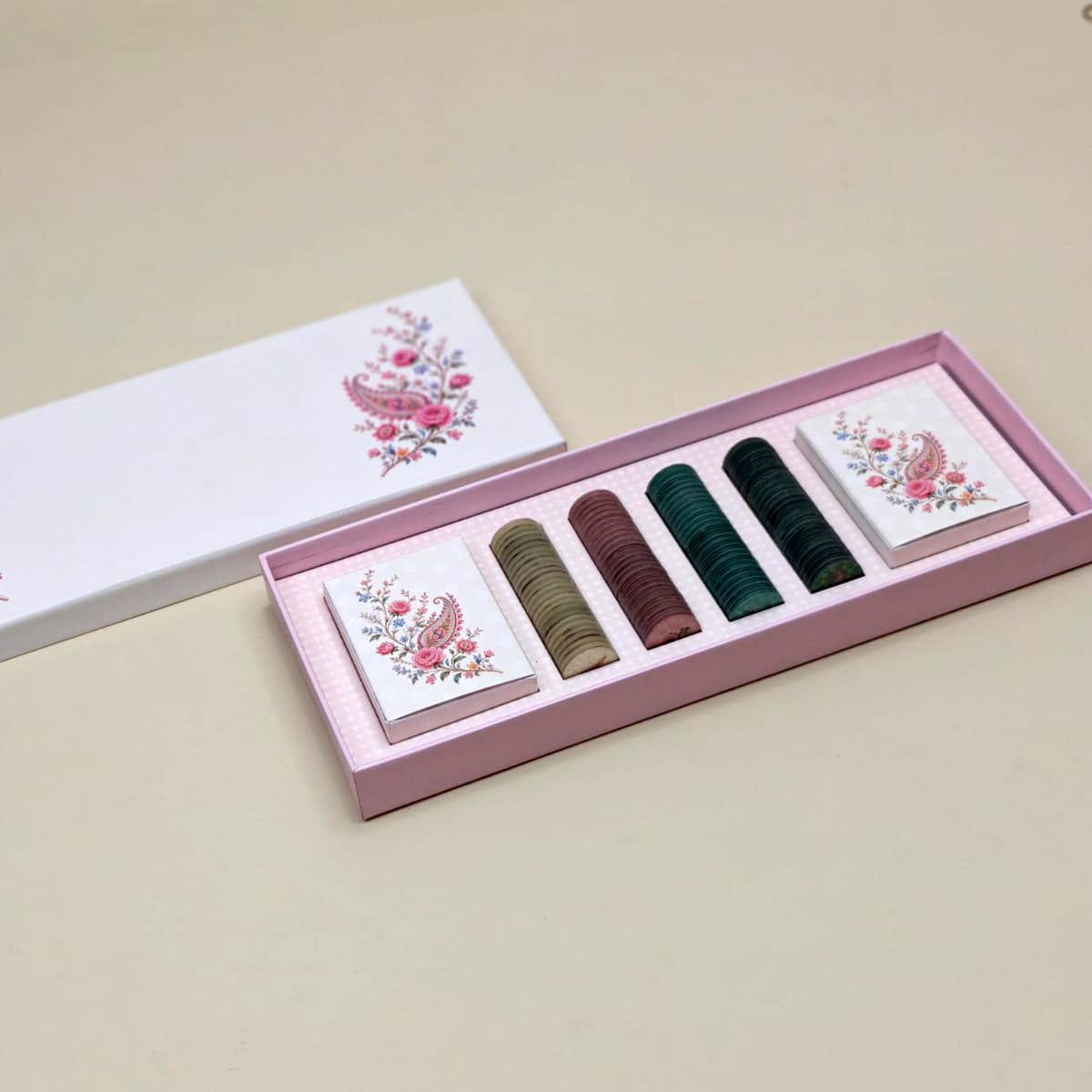 The Card Room festive gift set with playing cards and poker chips