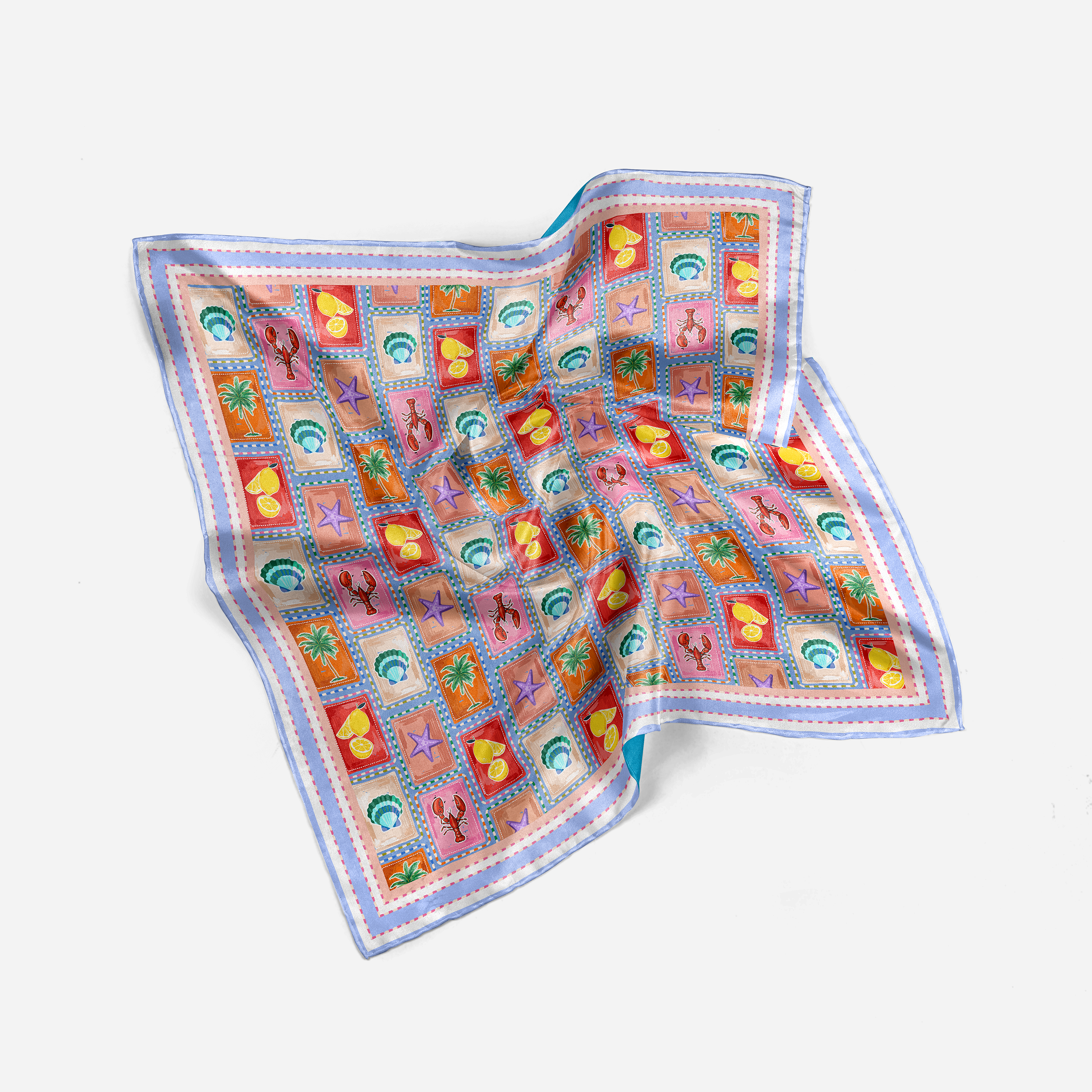 Tropical Beach Viscose Silk Scarf