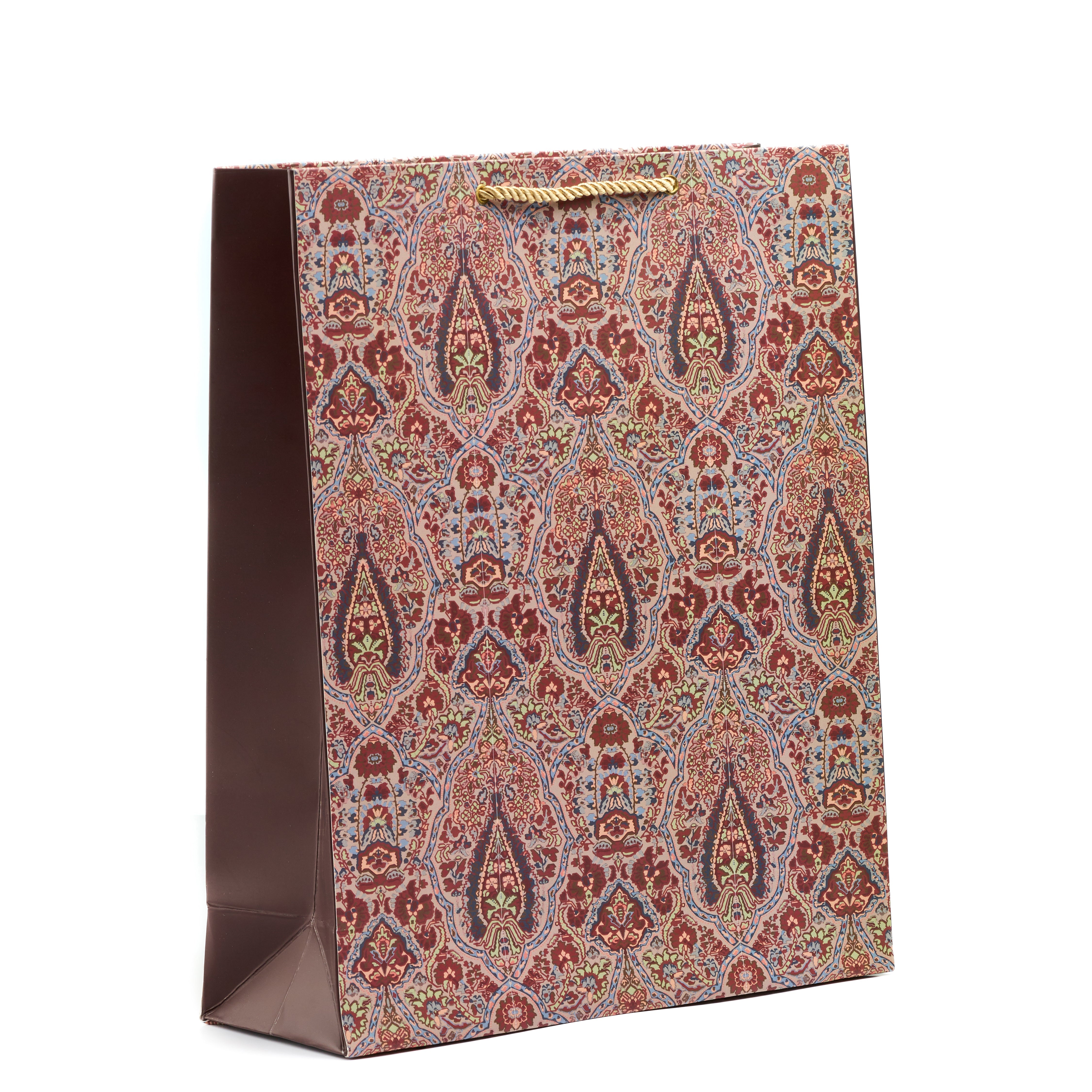 Midnight blue floral shirt gift bag with dark blossoms, perfect for evening gifting and sophisticated celebrations.