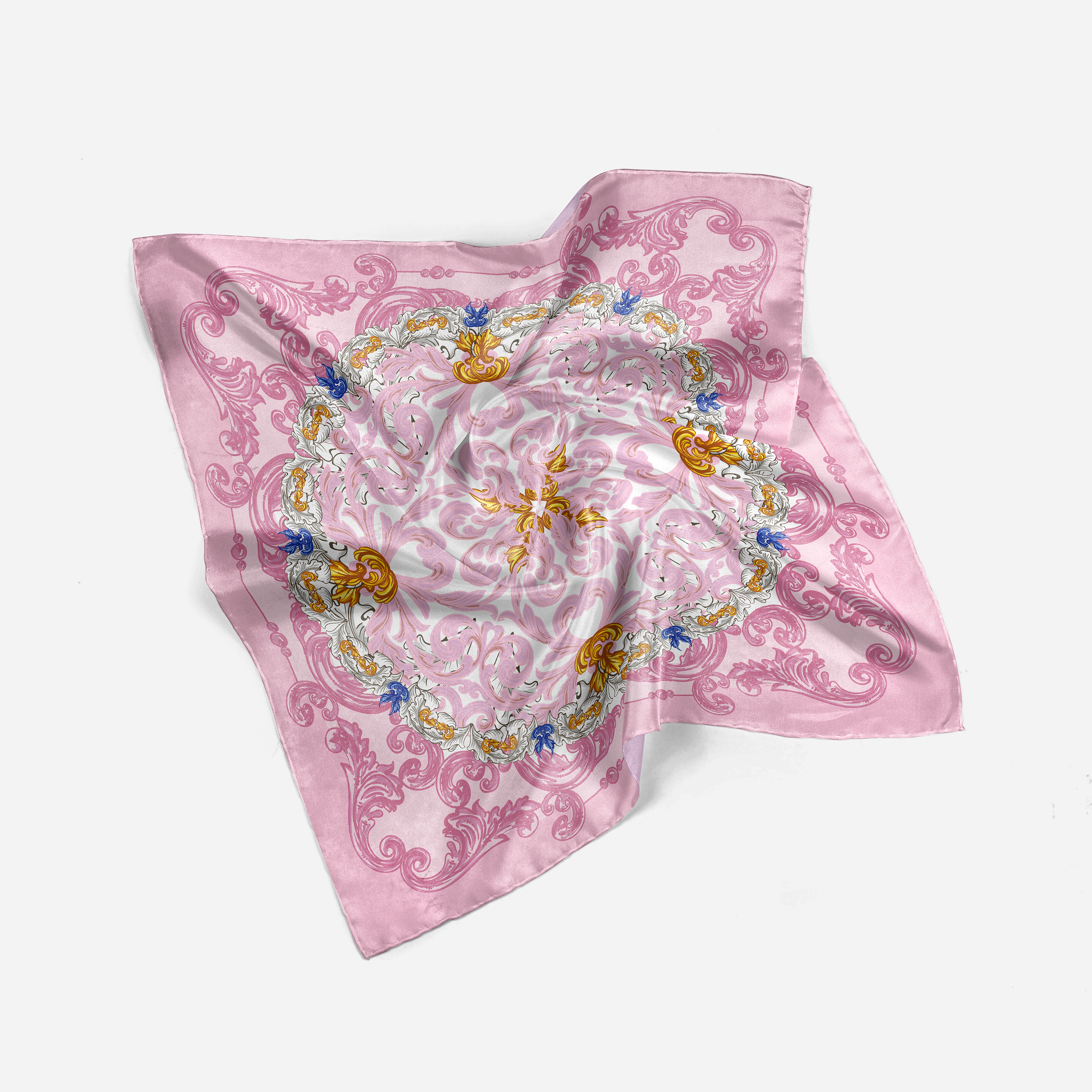 Explore the Ikra Pink Scarf with an intricate floral print and elegant ornamental detailing. A versatile accessory for festive occasions, weddings, celebrations and gifting.