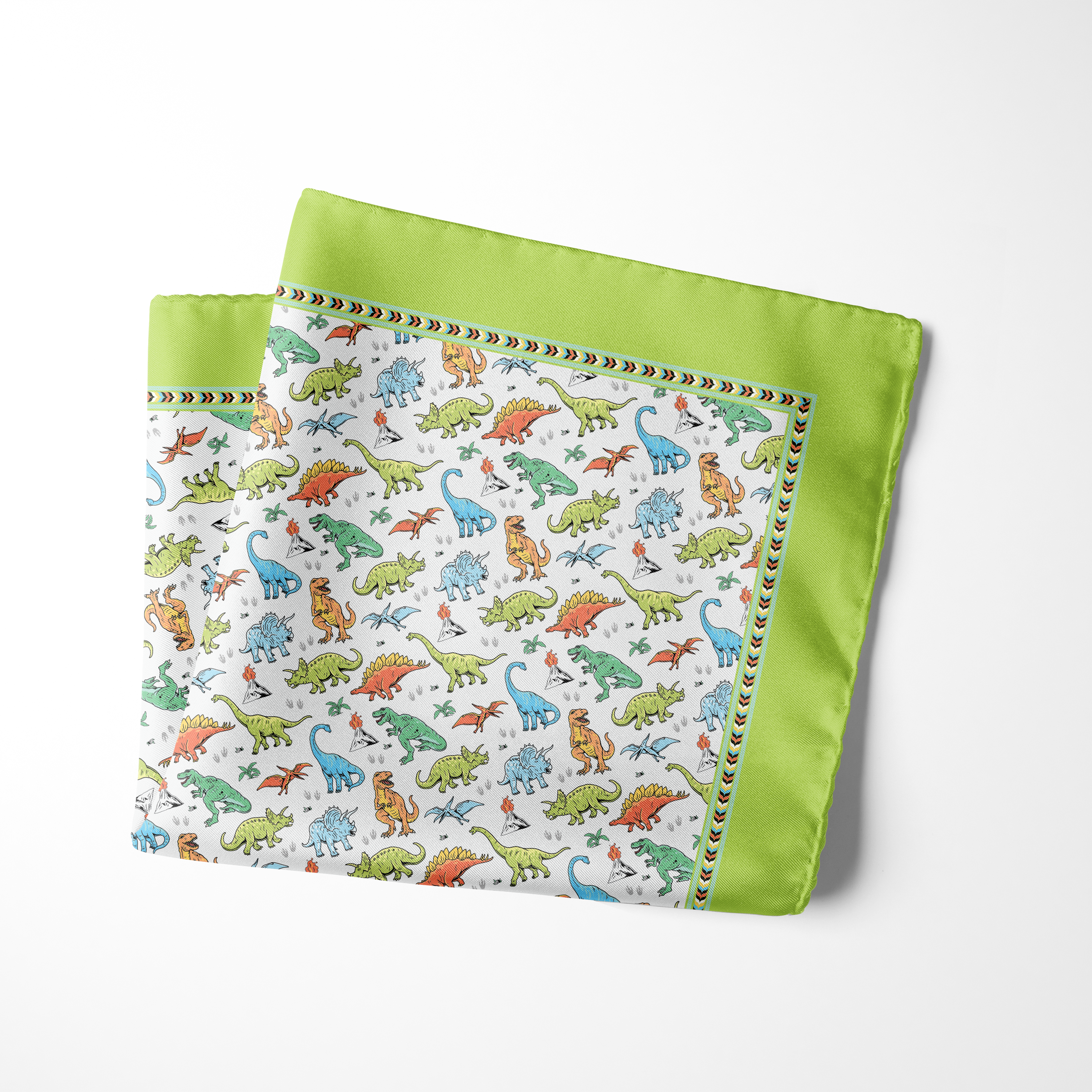Jurassic Parade Kids Viscose Silk Pocket Square