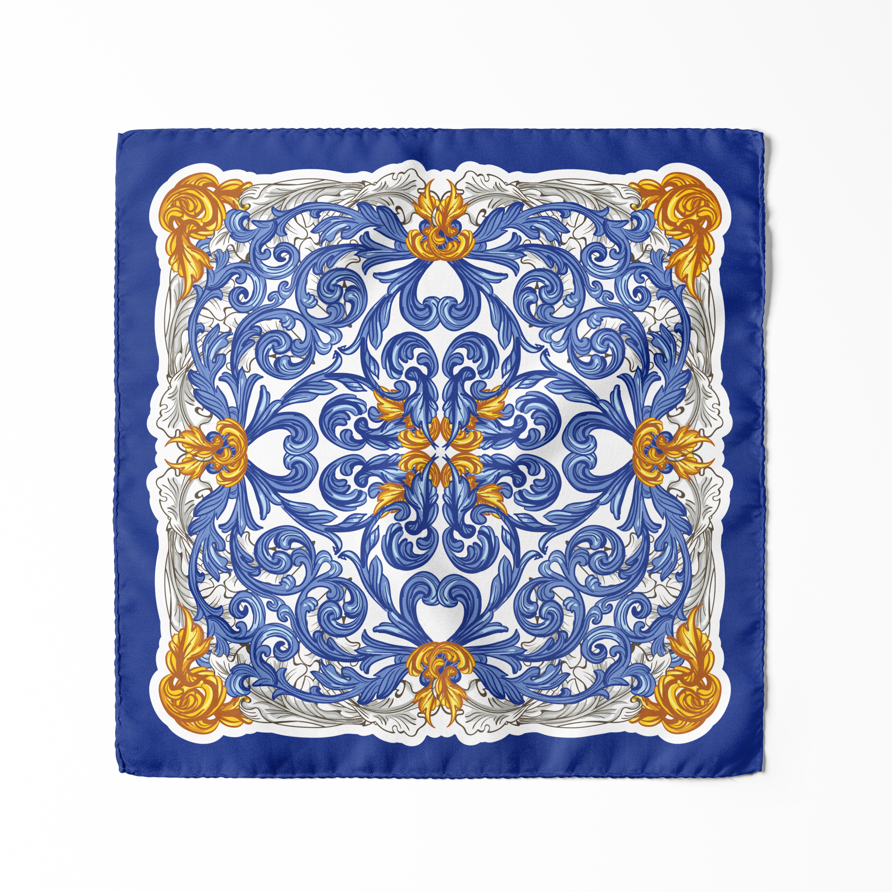 Midnight Blue Viscose Silk Pocket Square