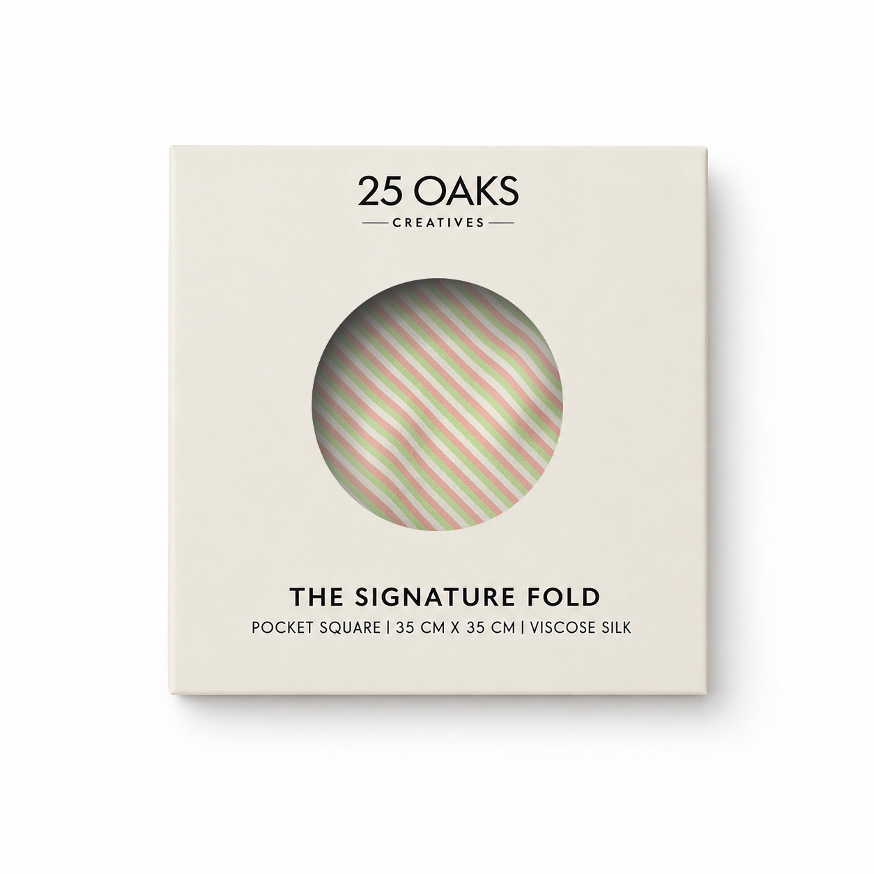 The Blush Stripe Viscose Silk Pocket Square