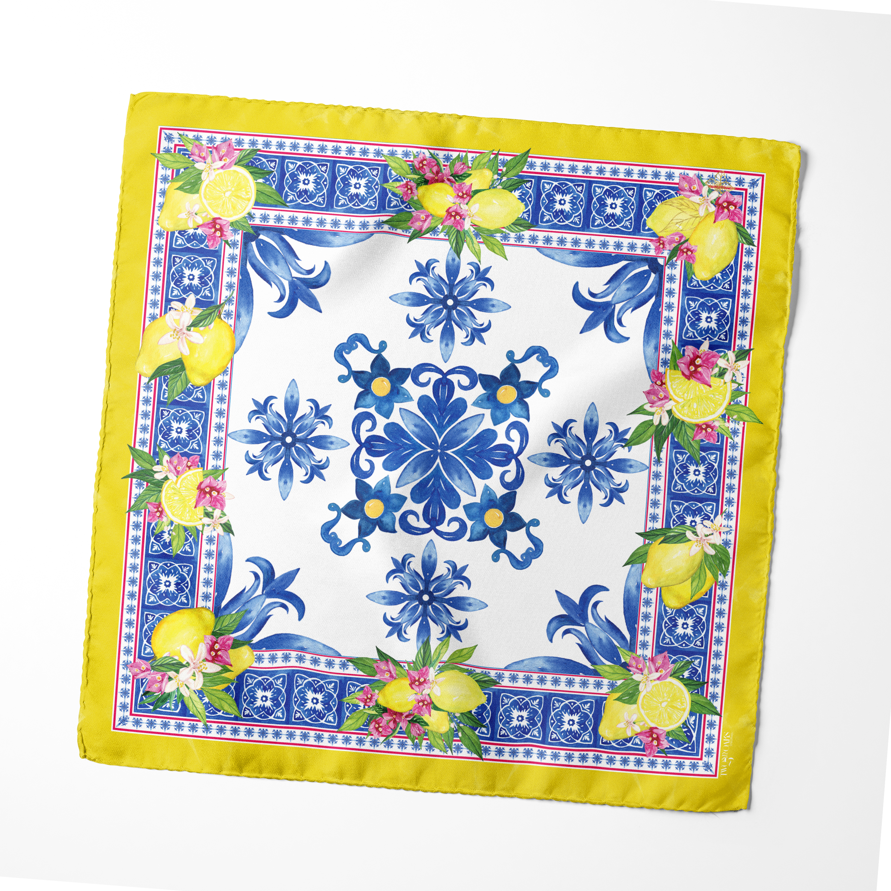 Citrus Reverie Viscose Silk Scarf