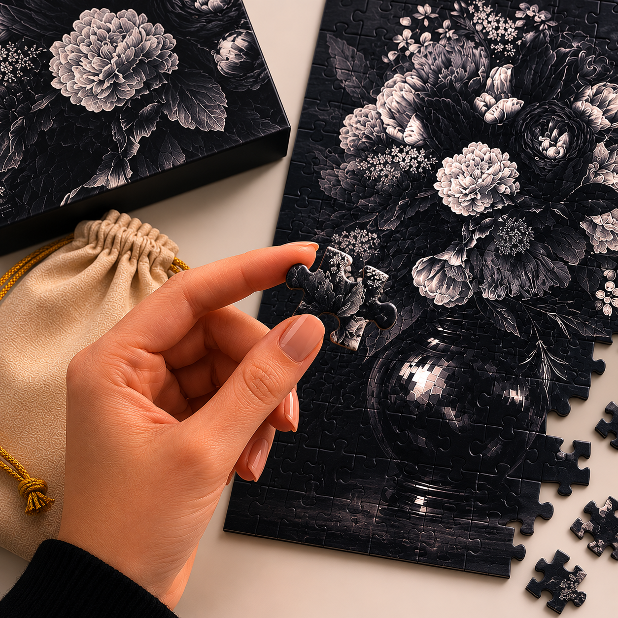 Black rose Jigsaw Puzzle - 150 Pieces