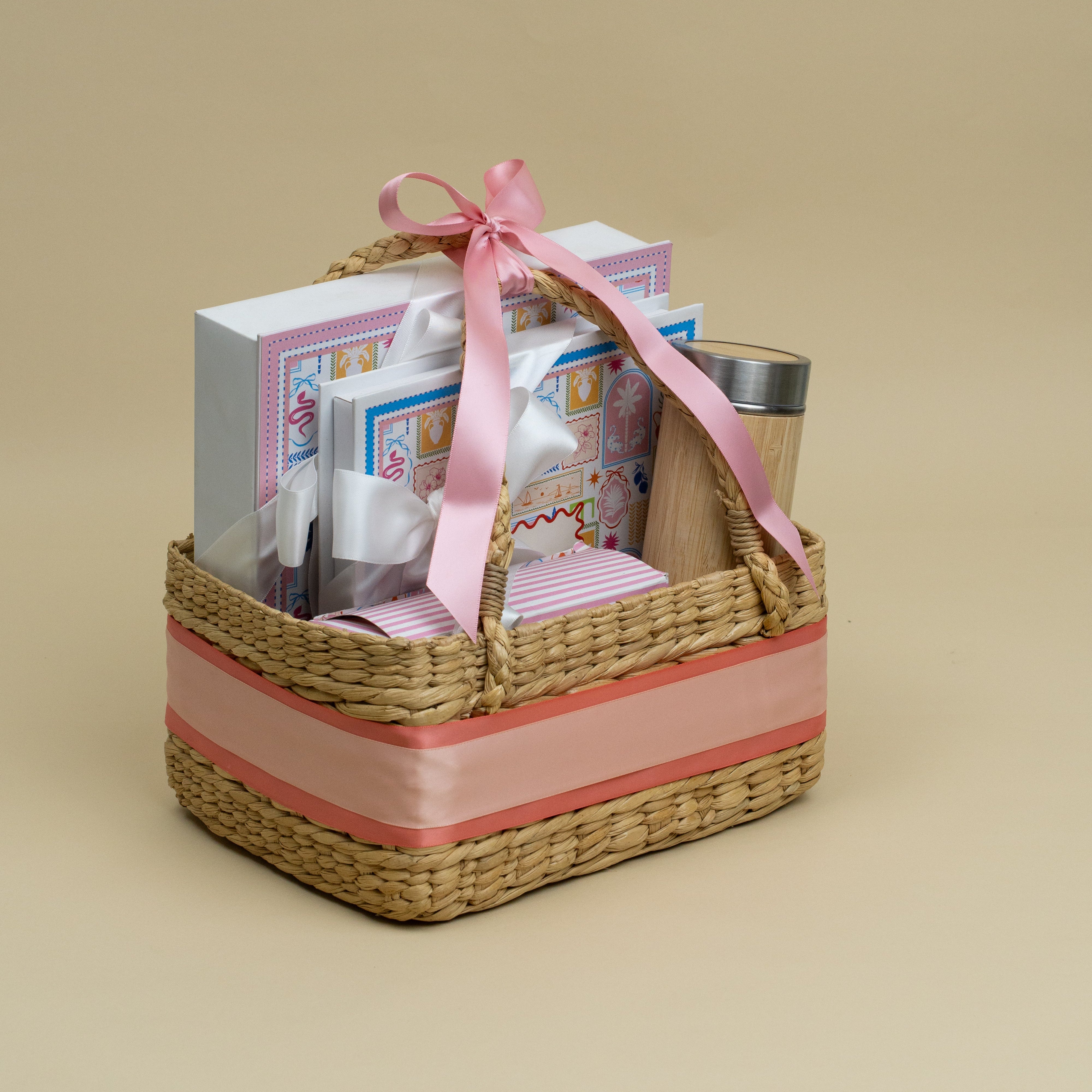 The Bridesmade Hamper with bamboo bottle, scarf, pouch and stationery set