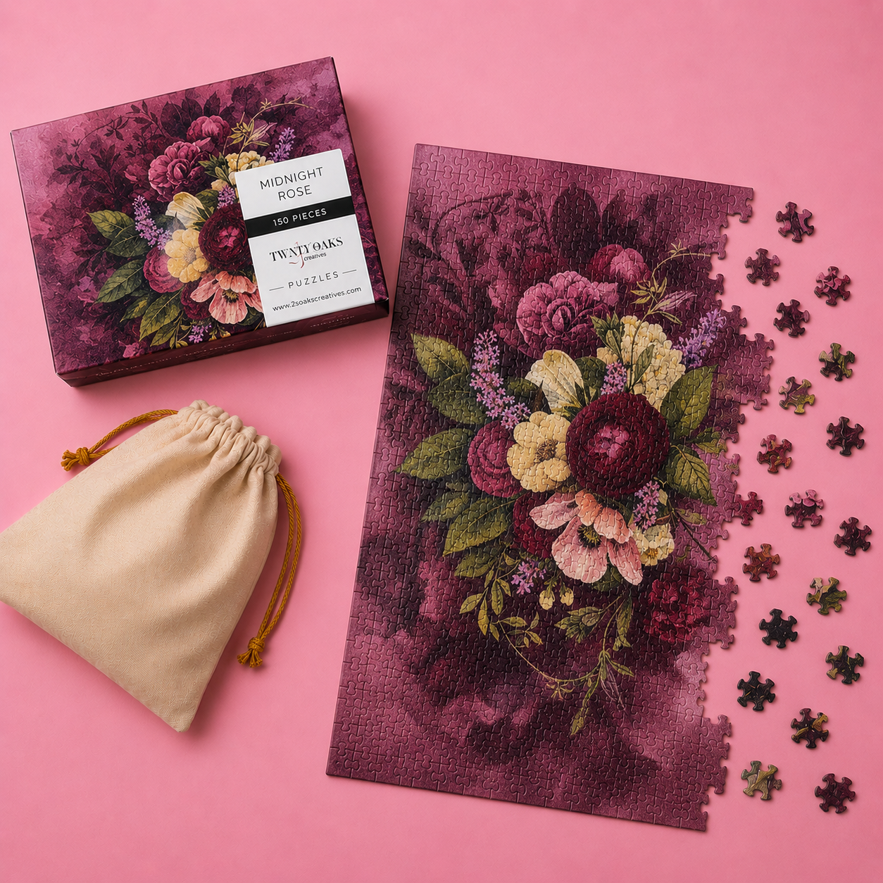 Midnight Rose Jigsaw Puzzle - 150 Pieces