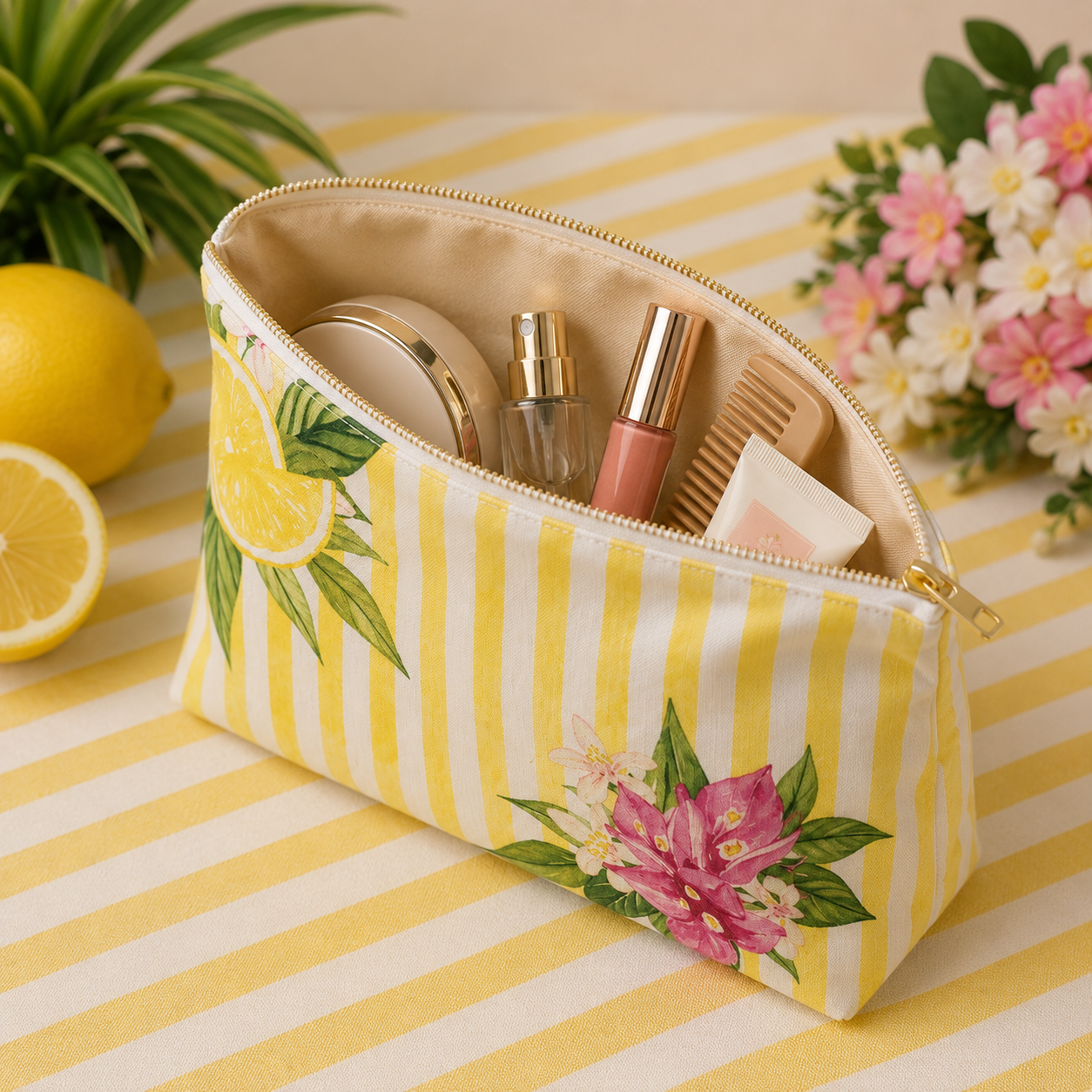 The Lemon Orchard Vanity Pouch